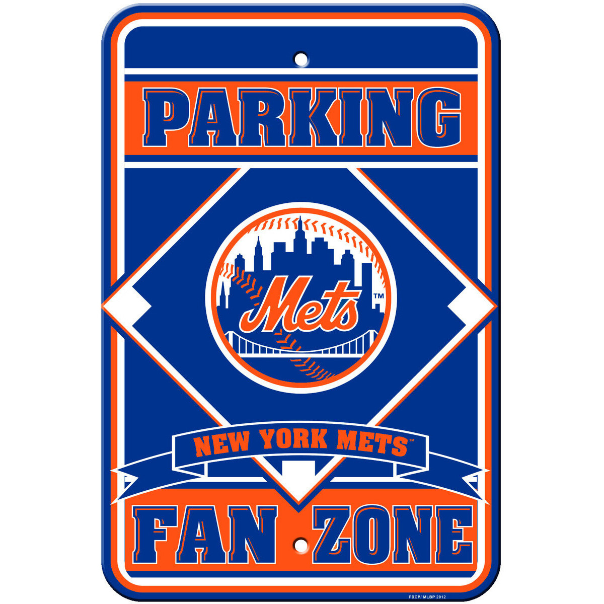 New York Mets Sign 12x18 Plastic Fan Zone Parking Style CO