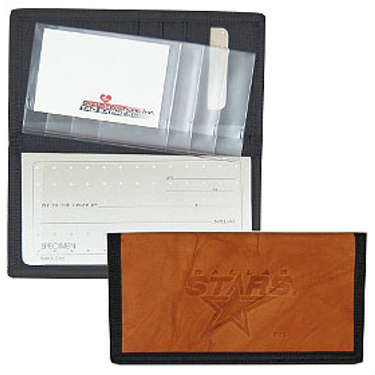 Dallas Stars Checkbook Cover Leather/Nylon Embossed CO