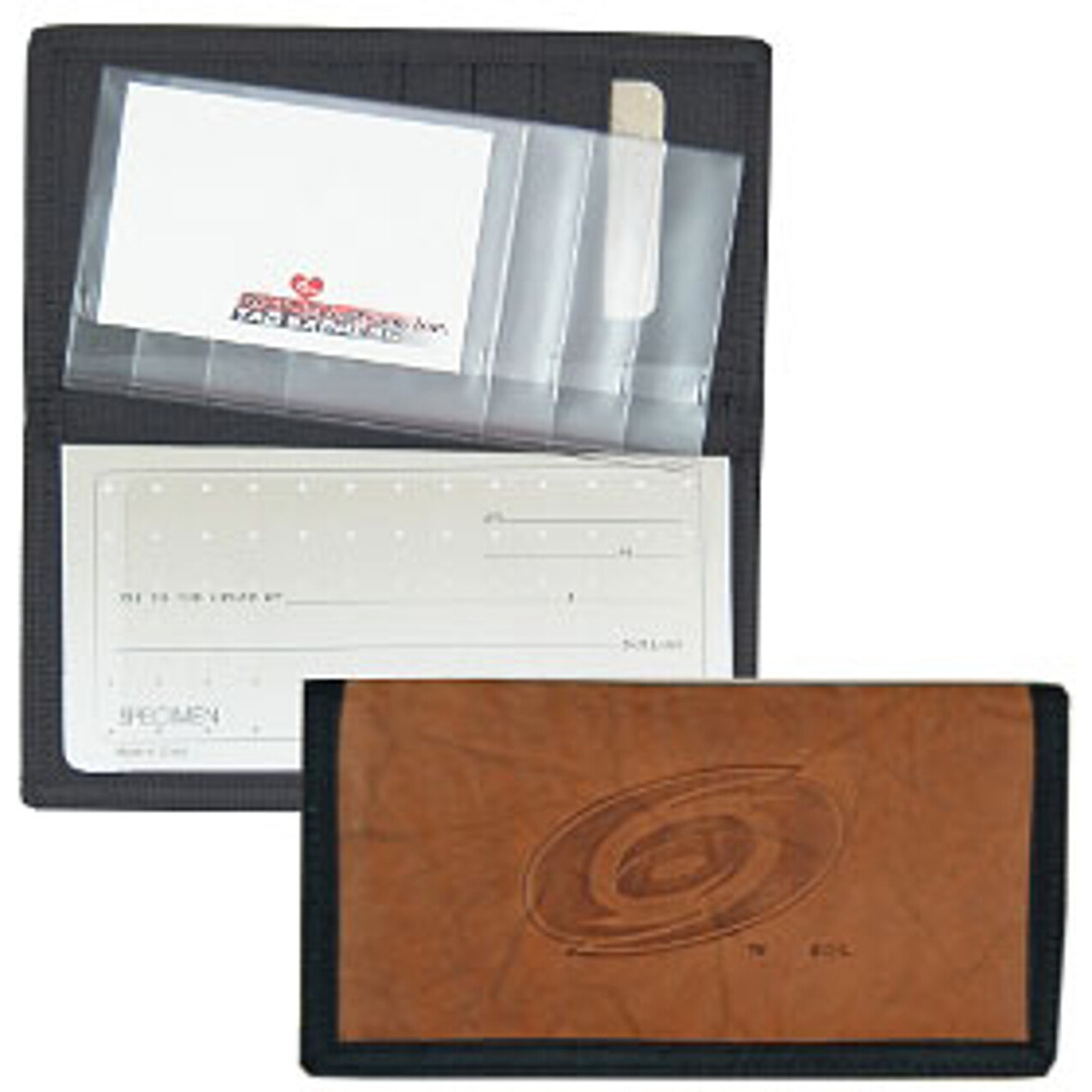 Carolina Hurricanes Checkbook Cover Leather/Nylon Embossed CO