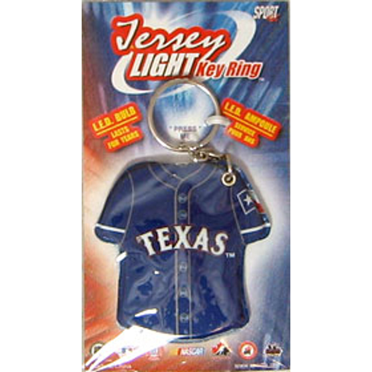 Texas Rangers Keychain Jersey Keylight CO