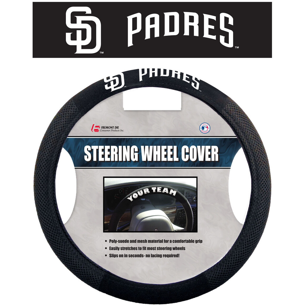 San Diego Padres Steering Wheel Cover Mesh Style CO