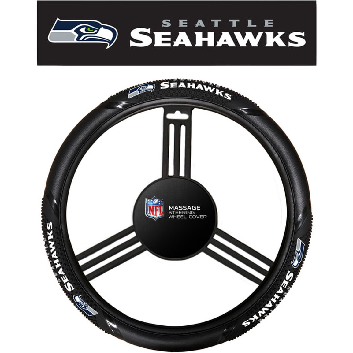 Seattle Seahawks Steering Wheel Cover Massage Grip Style CO