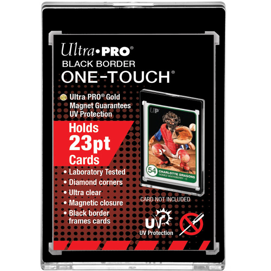 One Touch UV Card Holder With Magnet Closure Black Border - 23pt
