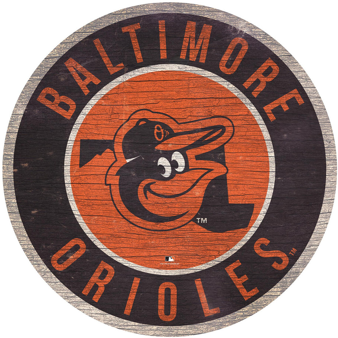 Baltimore Orioles Sign Wood 12 Inch Round State Design Special Order