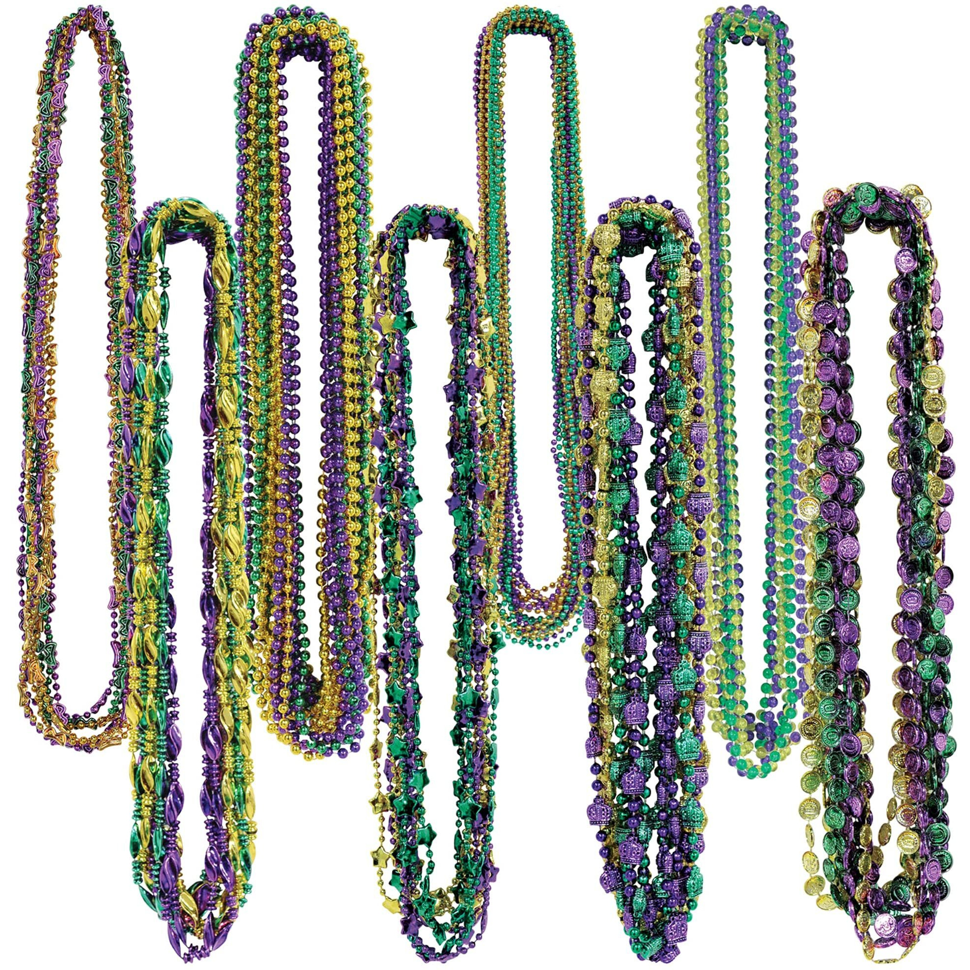 Mardi Gras Bead Assortment Colorful, Festive Pack for Vibrant Celebrations