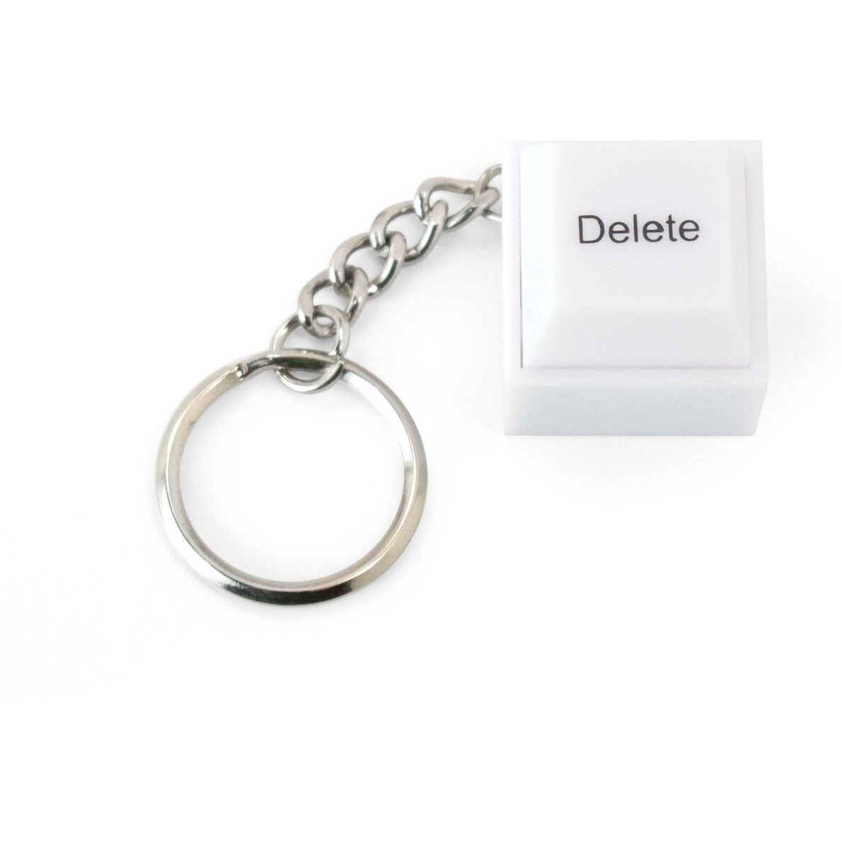 Delete Keyboard Button with Stainless Keychain & Classic Mechanical Key