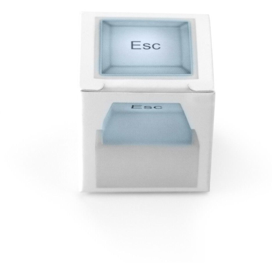 Push ESC Keyboard Button Elegance with Stainless Steel Keychain and Super LED