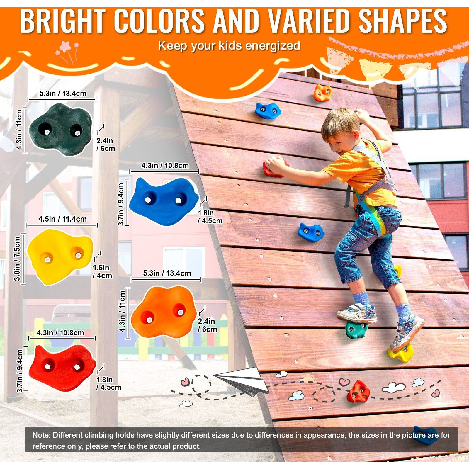 VEVOR 25 Rock Climbing Holds Climbing Rocks Rock Wall Holds Grip Indoor/Outdoor