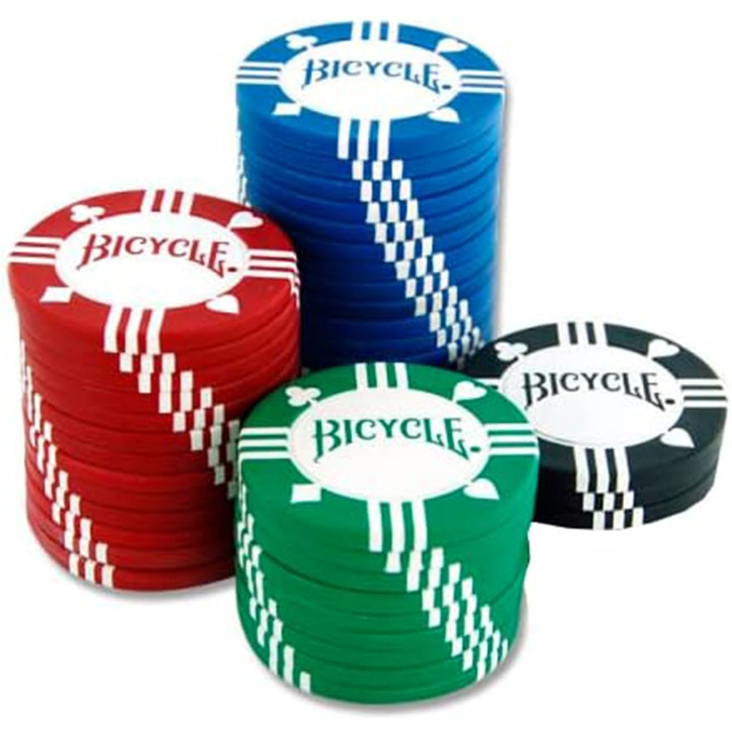 Bicycle 8G 100Count Clay Poker Chips W/Casino Tray Premium 8G Clay-Filled Poker Chips with Casino Tray, 100Count