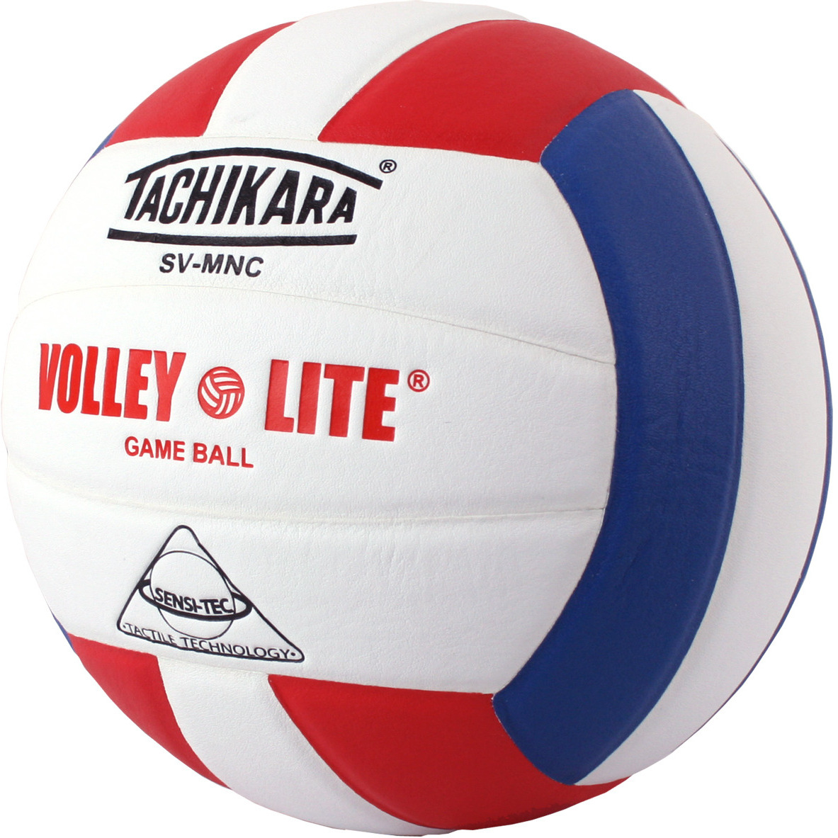 Tachikara SV5WSC Sensi-Tec Composite  Volleyball (Red, Wht, Blue)
