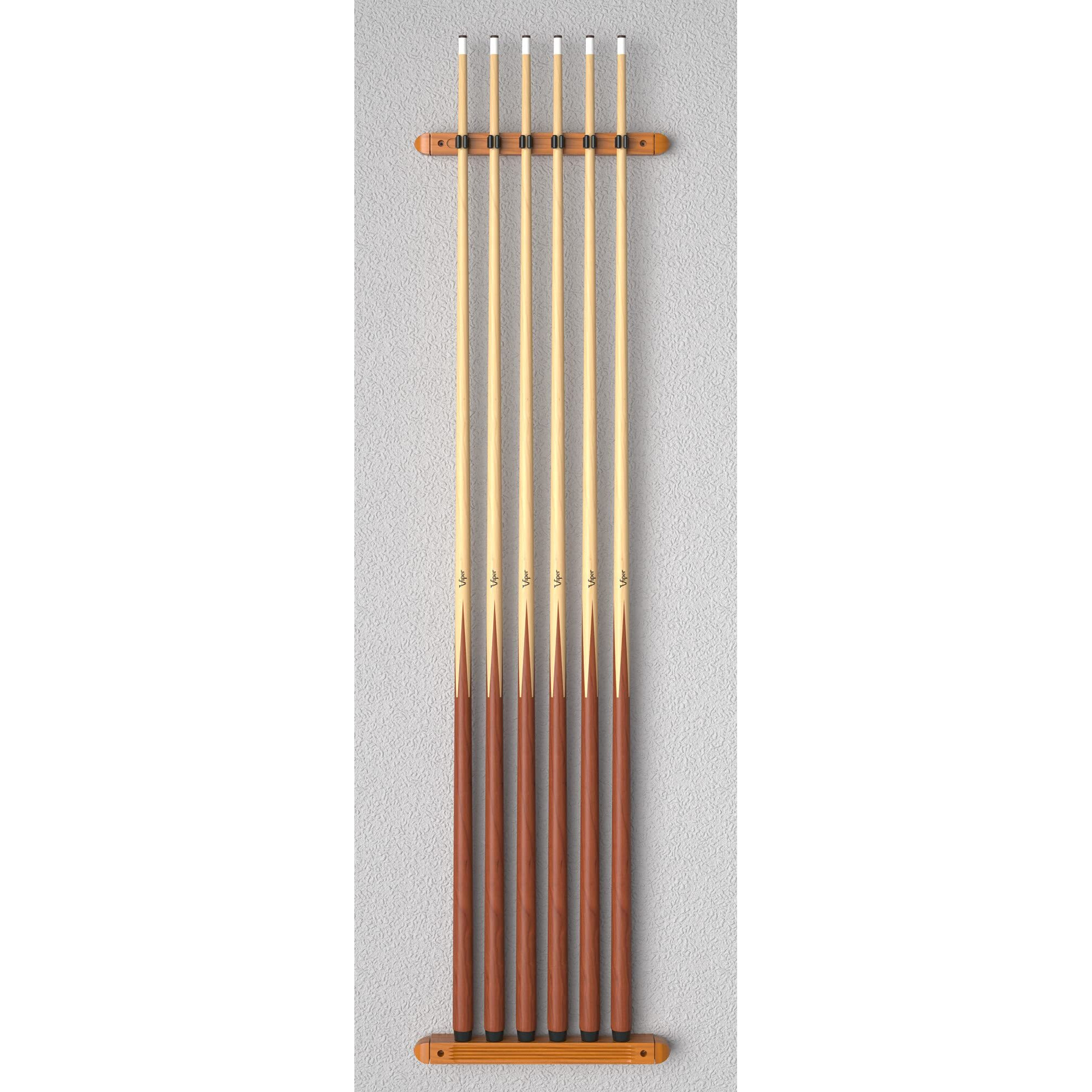 Fat Cat Oak 6 Cue 2-Piece Wall Cue Rack