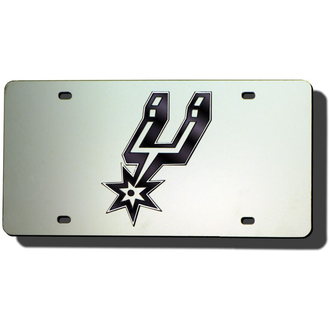 San Antonio Spurs Laser Cut Silver License Plate - Special Order