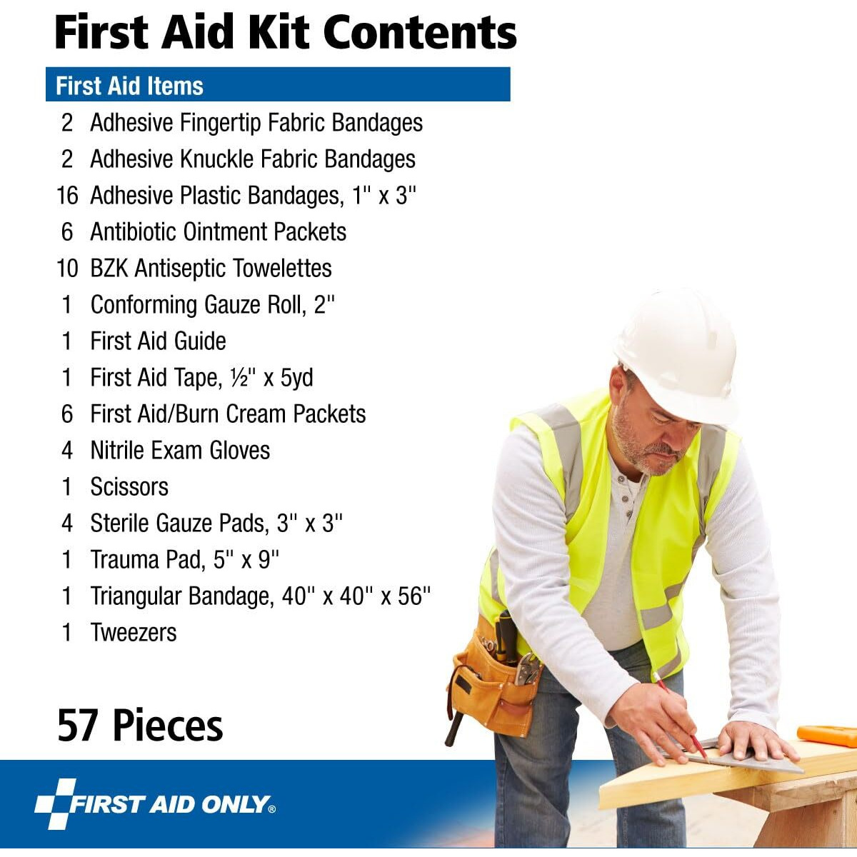 Pac-Kit Safety Equipment 10-person First Aid Kit - 10 x Individual(s) - 4.5" Height x 7.5" Width x 2.8" Depth Length - Plastic Case - 1 / Kit