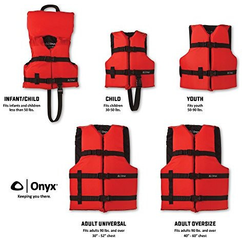 Onyx 103000-100-002-12 General Purpose Vests - Youth, Red/Black
