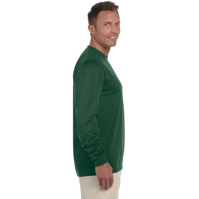 Adult Wicking Long-Sleeve T-Shirt - WHITE - L(D0102H7Y92X)