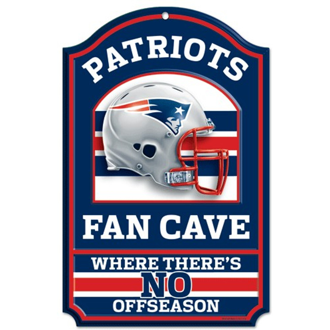 New England Patriots Wood Sign - 11&quotx17" Fan Cave Design