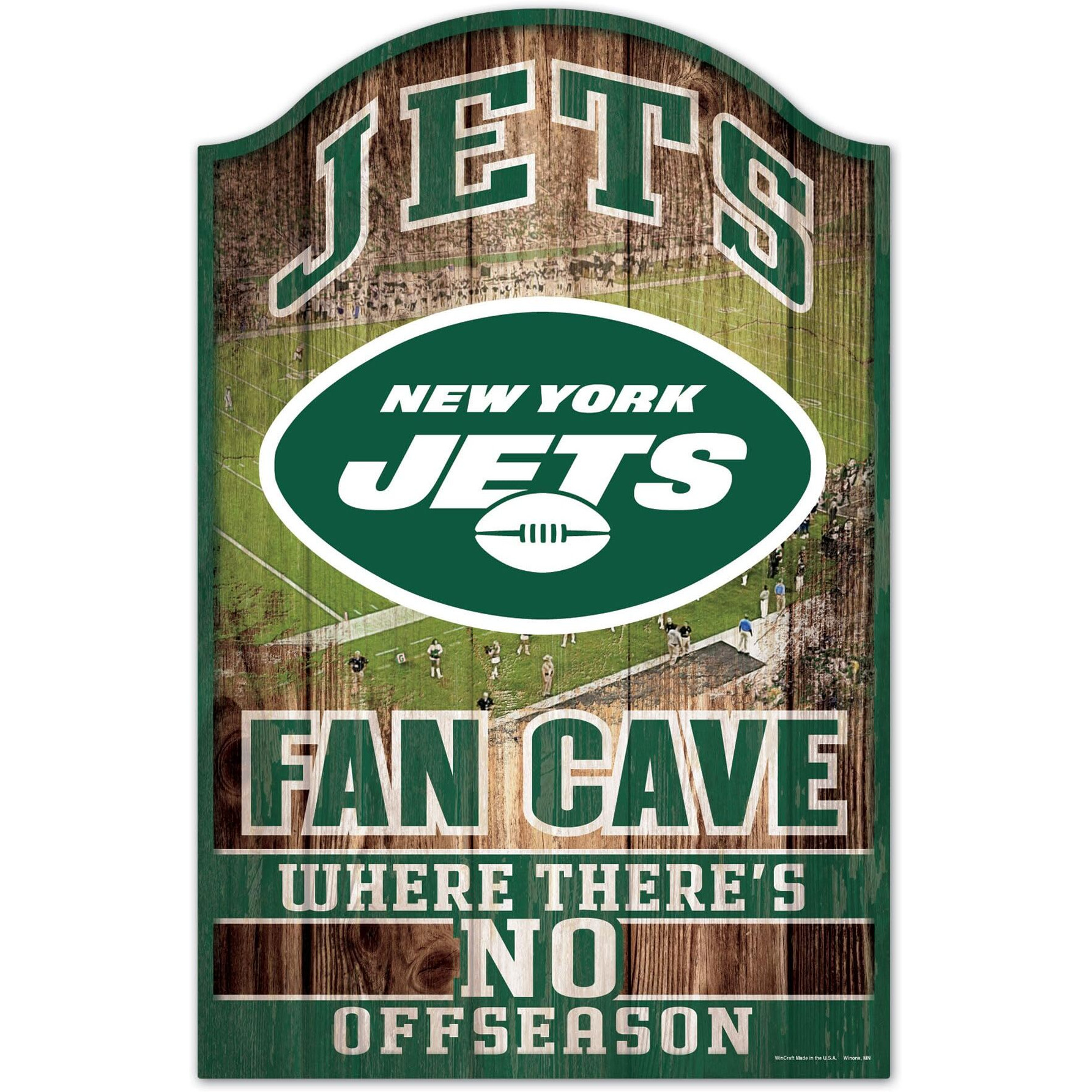 New York Jets Sign 11x17 Wood Fan Cave Design