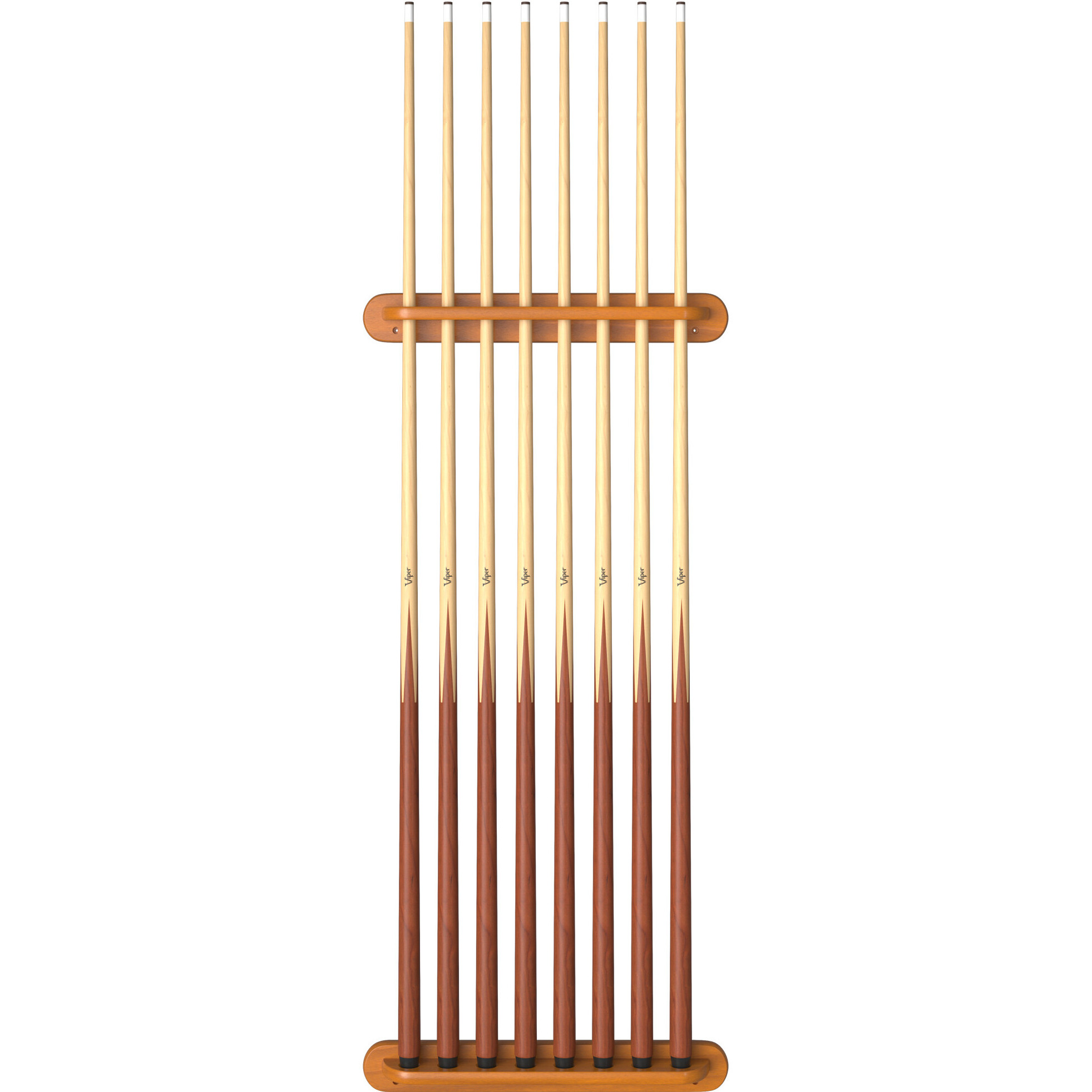 Viper Traditional Oak 8 Cue Wall Cue Rack
