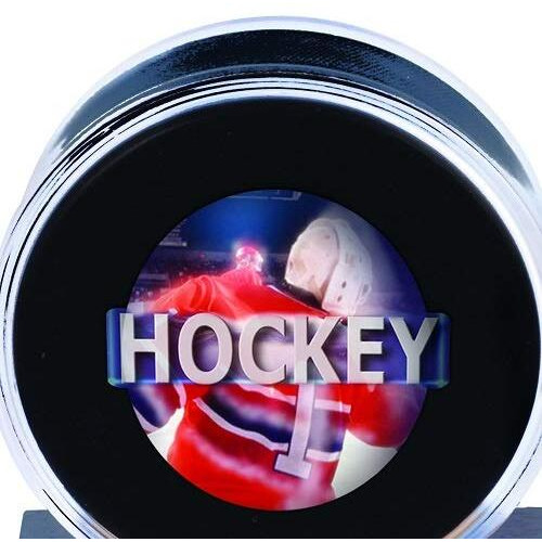 Wood Hockey Puck Holder - Dark Wood