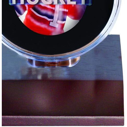 Wood Hockey Puck Holder - Dark Wood