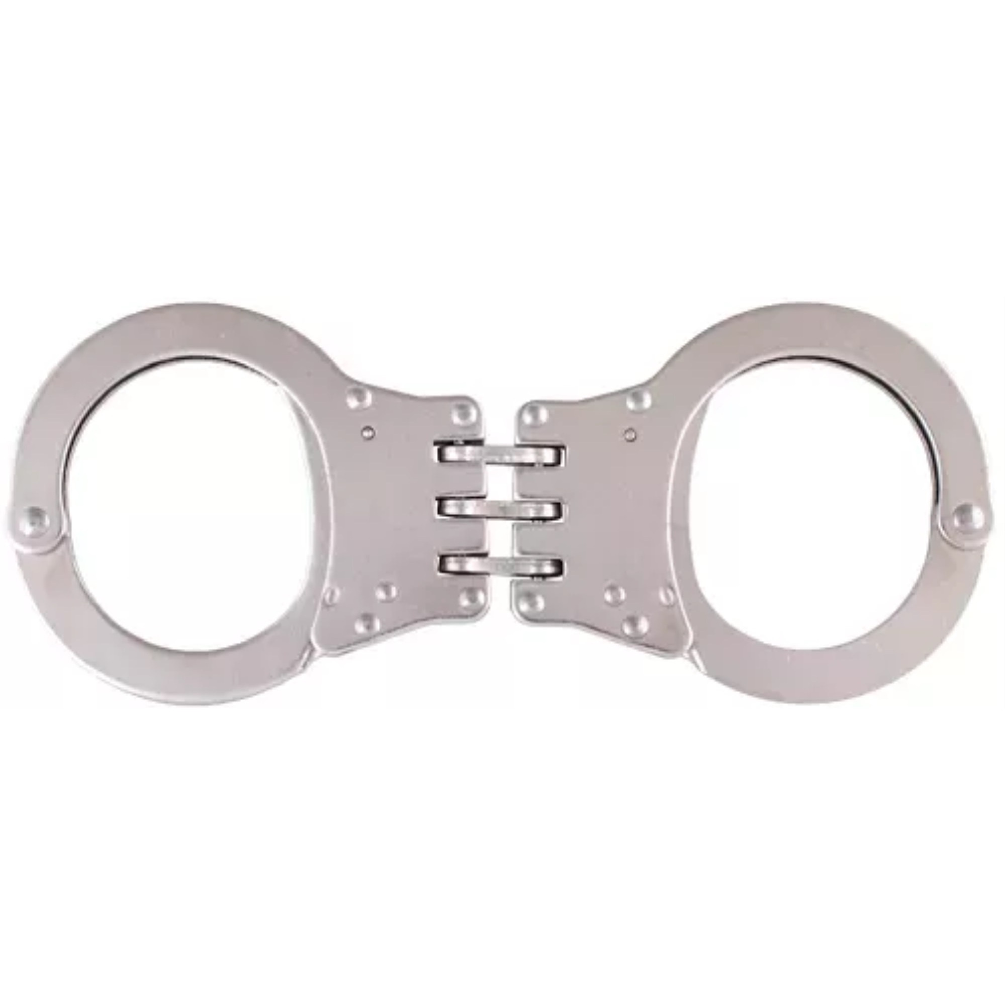 Detective Double-Lock Handcuffs With 3 Hinges - Nickel
