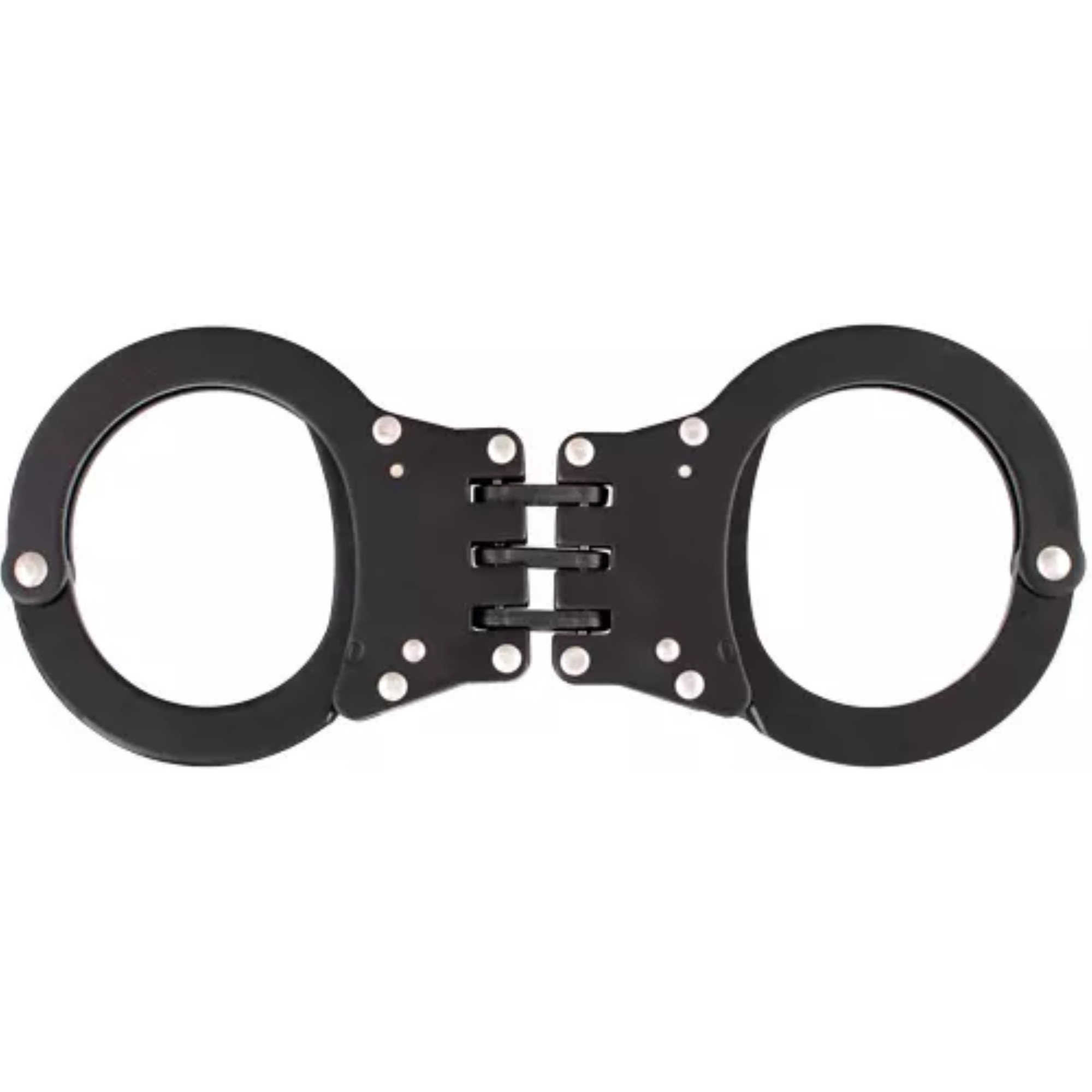 Detective Double-Lock Handcuffs With 3 Hinges - Black