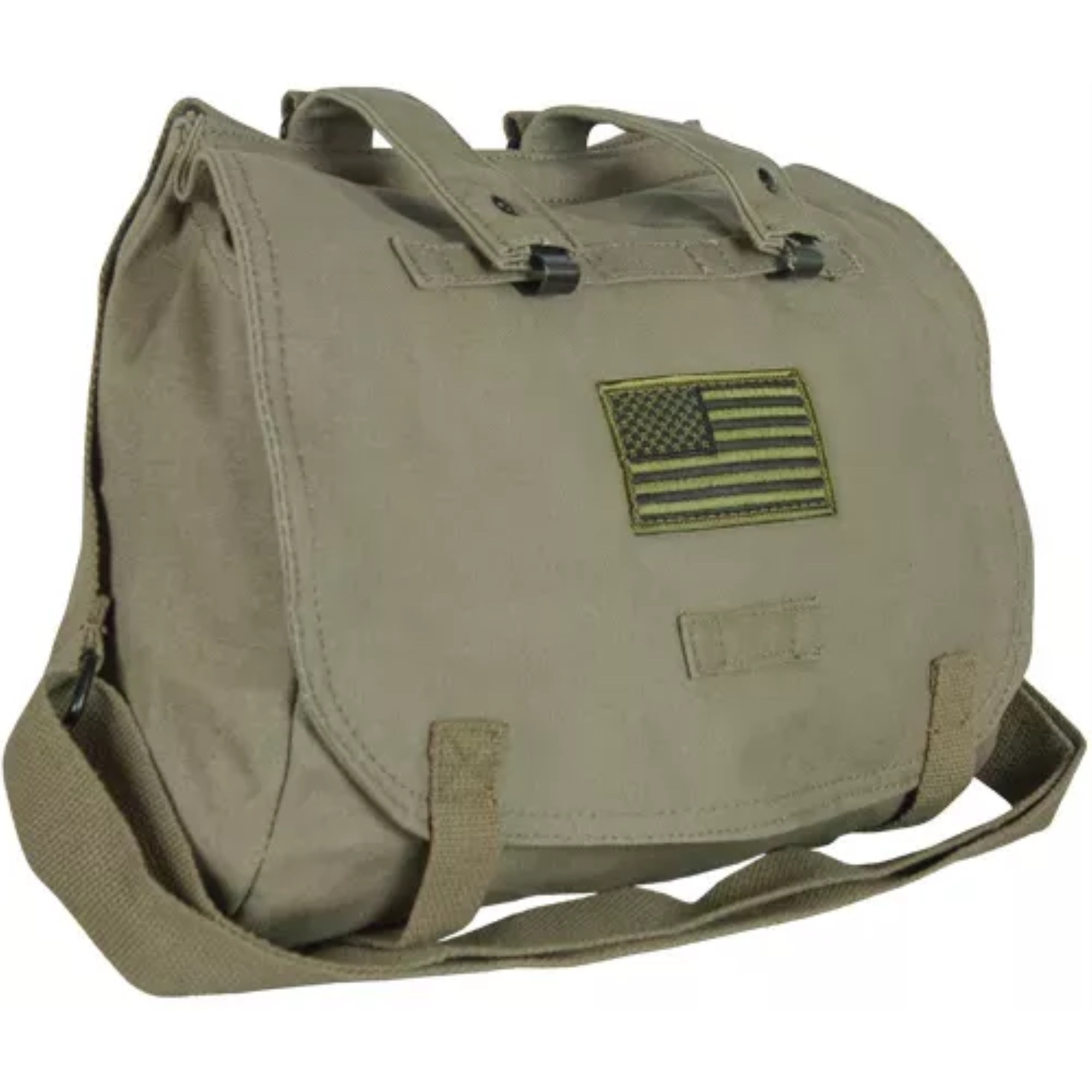Retro Hungarian Shoulder Bag With USA Emblem - Olive Drab