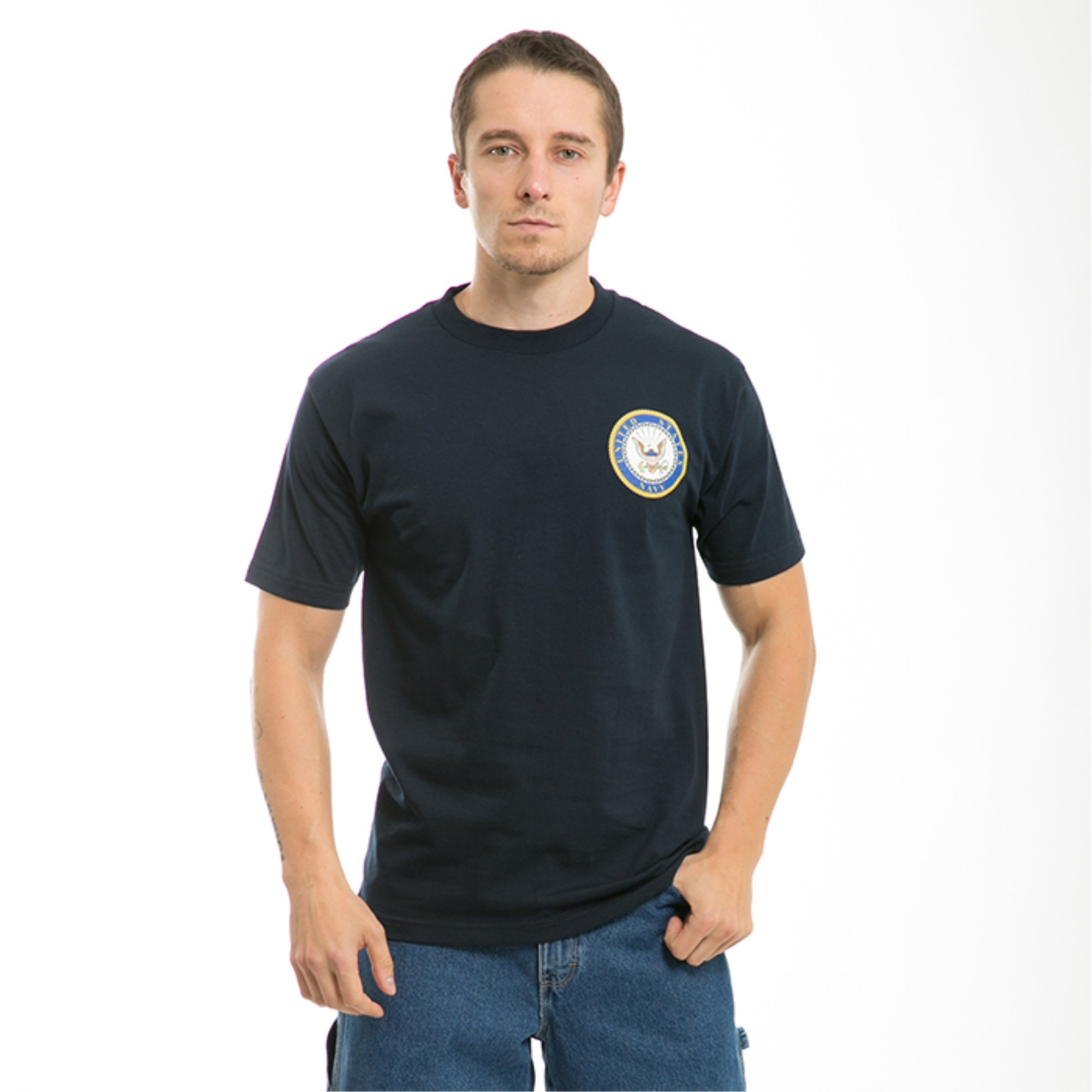 Basic Military T's, Navy, Navy, XL