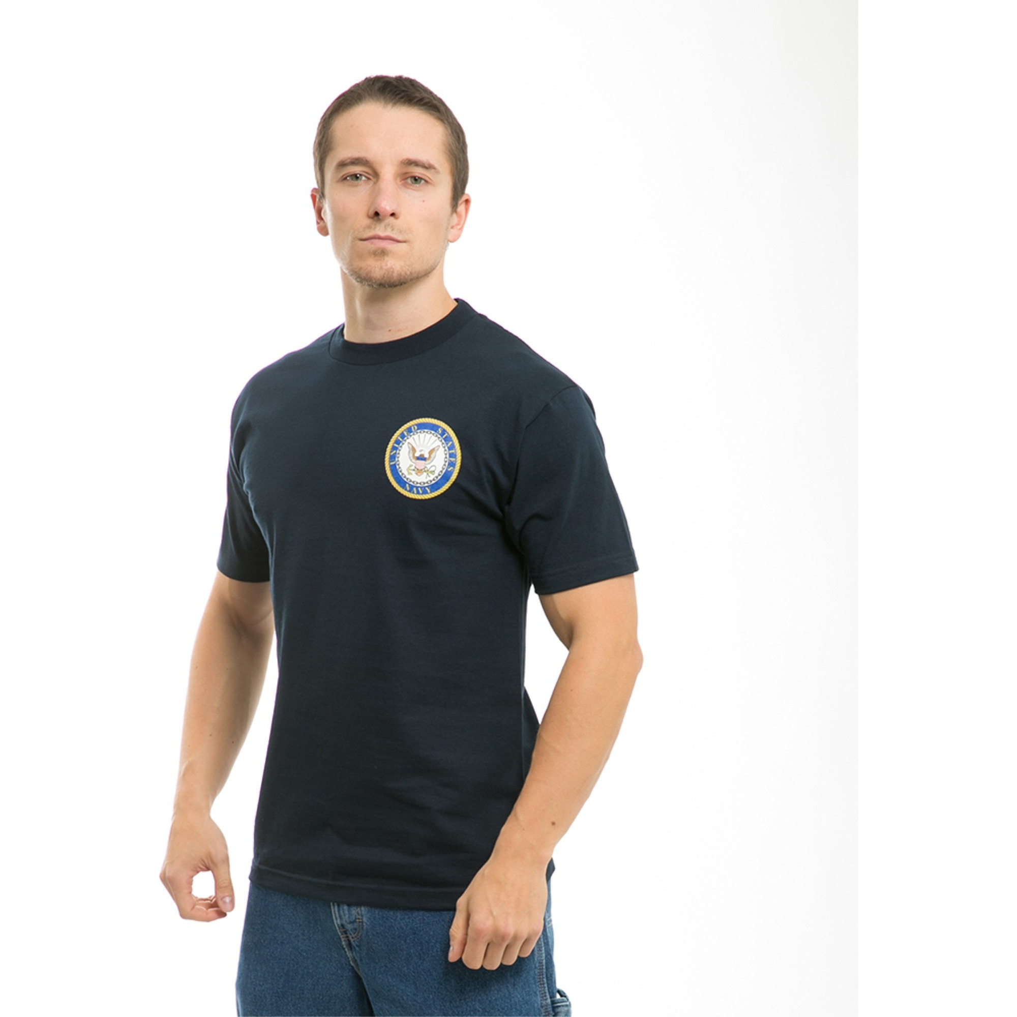 Basic Military T's, Navy, Navy, XL