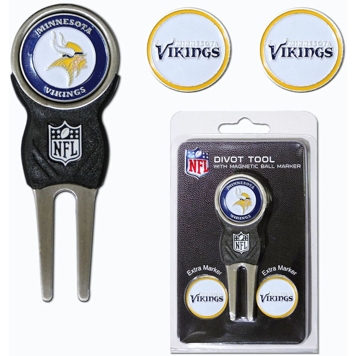Minnesota Vikings Golf Divot Tool with 3 Markers