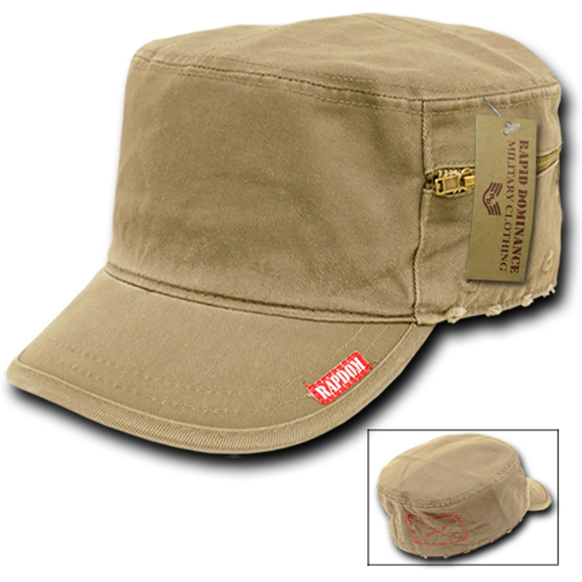 French Round Bill Caps, Khaki, XL (037)