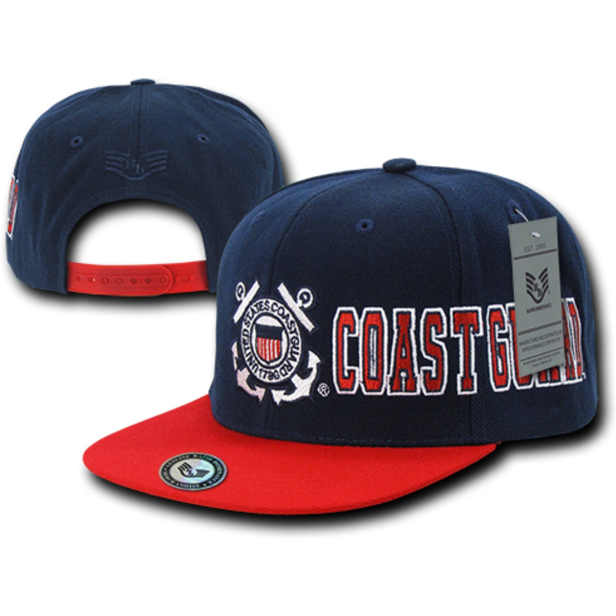 "&quotD-Day" Military Caps, CoastGuard,NvyRed"
