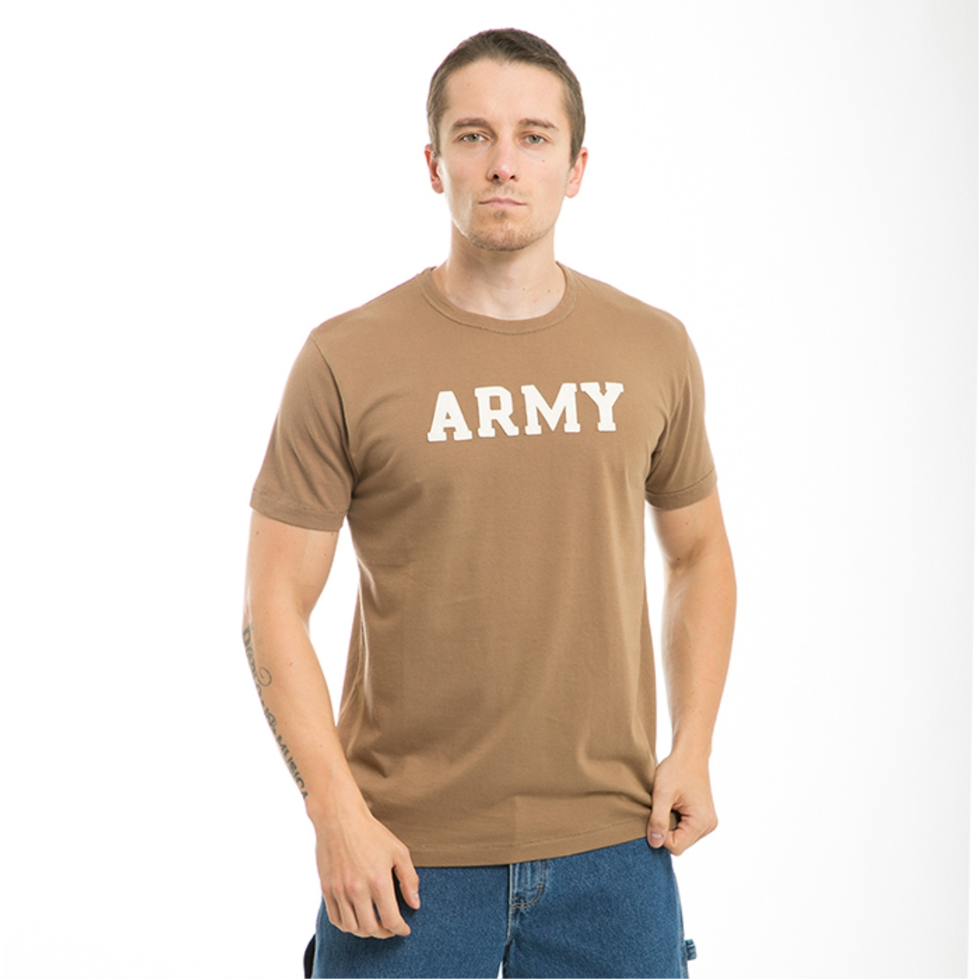 Oceanside,Applique T's,Army, A Brown, XL