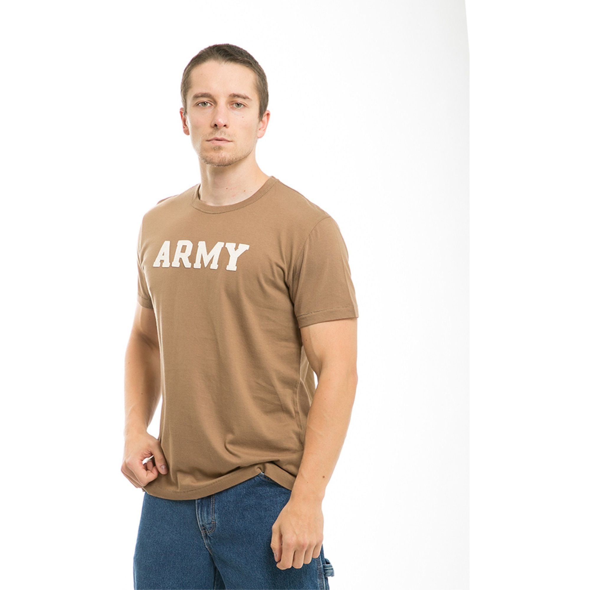 Oceanside,Applique T's,Army, A Brown, XL