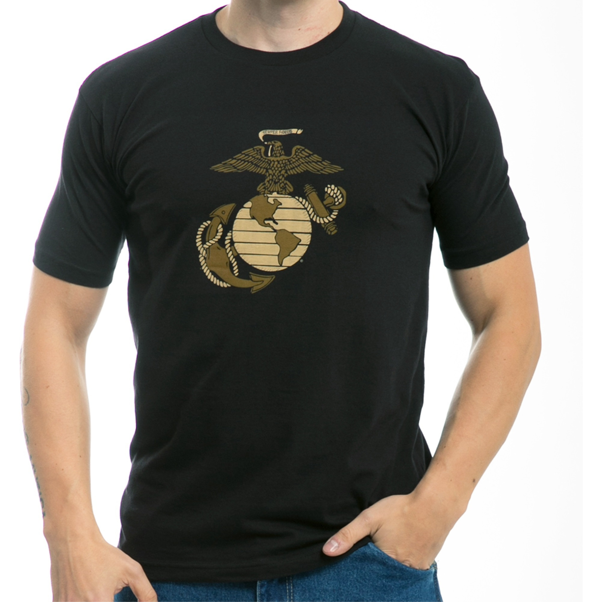 30 Single Tee, US Marine 2, Black, 2X