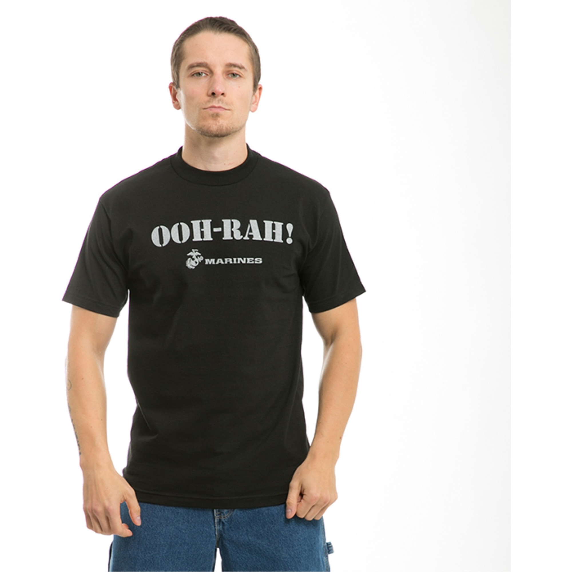 Military Graphics T's, OOH-RAH, Blk, 2X