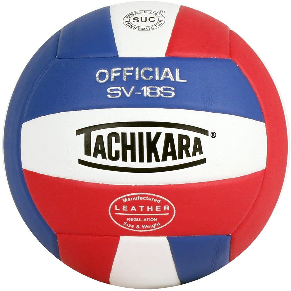 Tachikara SV18S Composite Leather Volleyball (Red White and Blue)