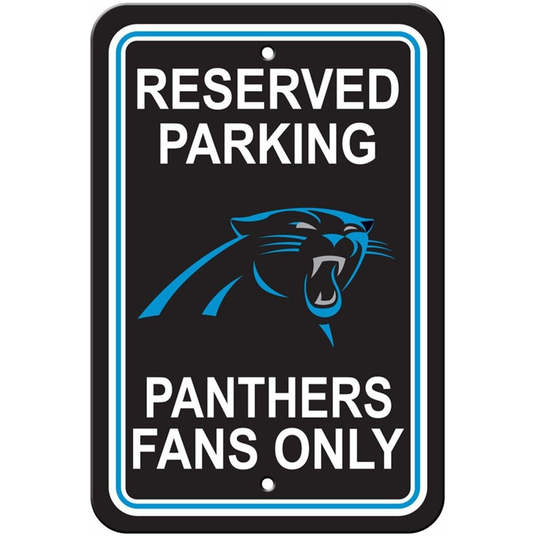 Carolina Panthers Sign 12x18 Plastic Reserved Parking Style CO