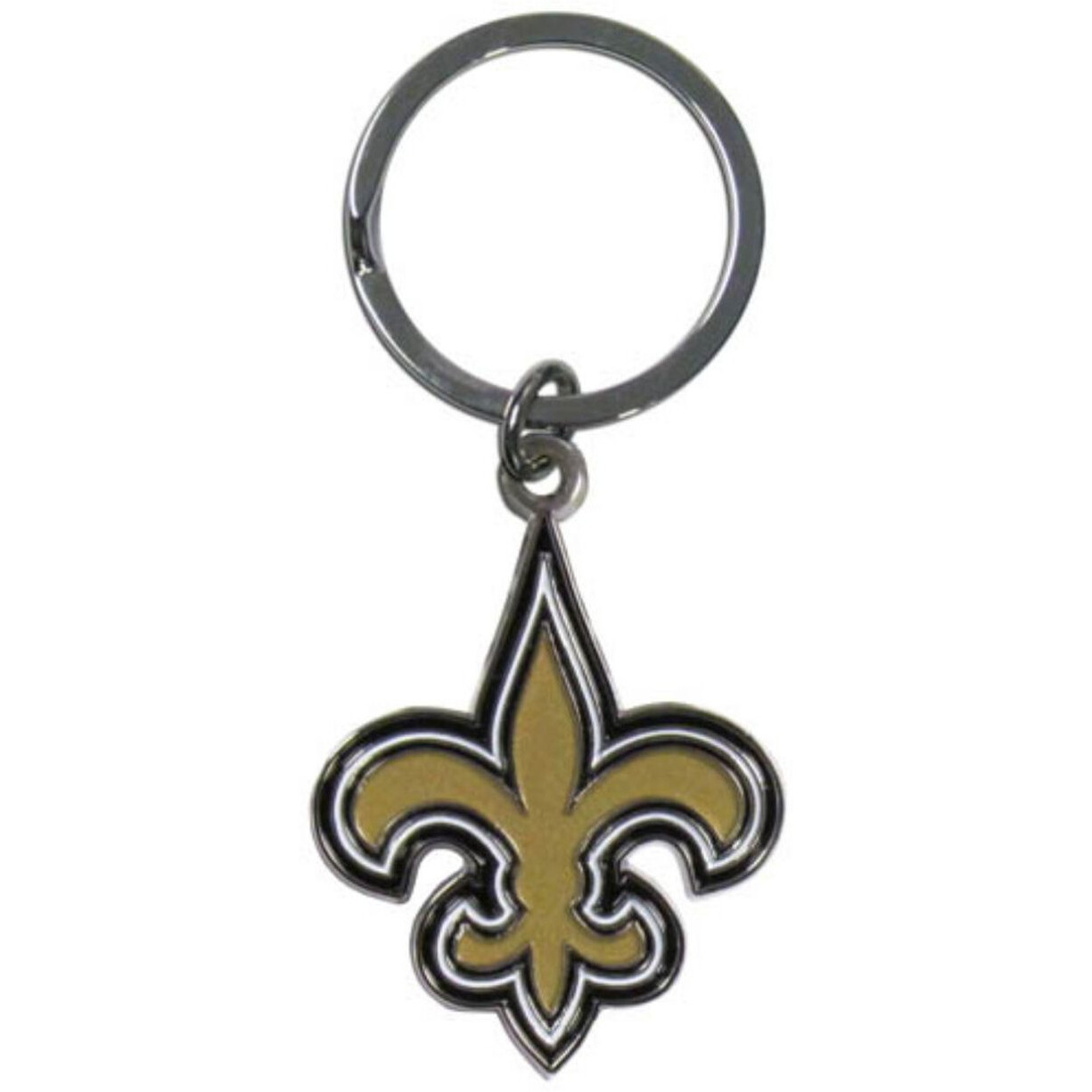 New Orleans Saints Chrome Logo Cut Keychain