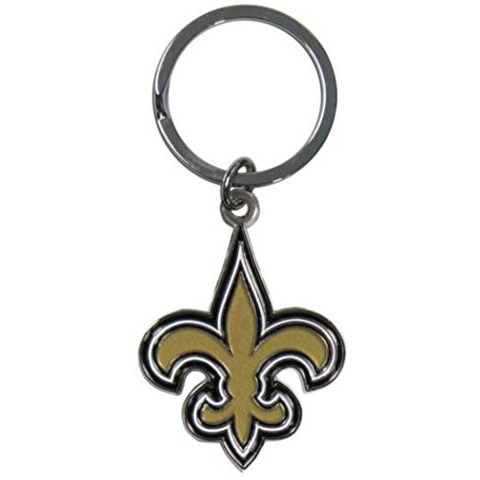 New Orleans Saints Chrome Logo Cut Keychain
