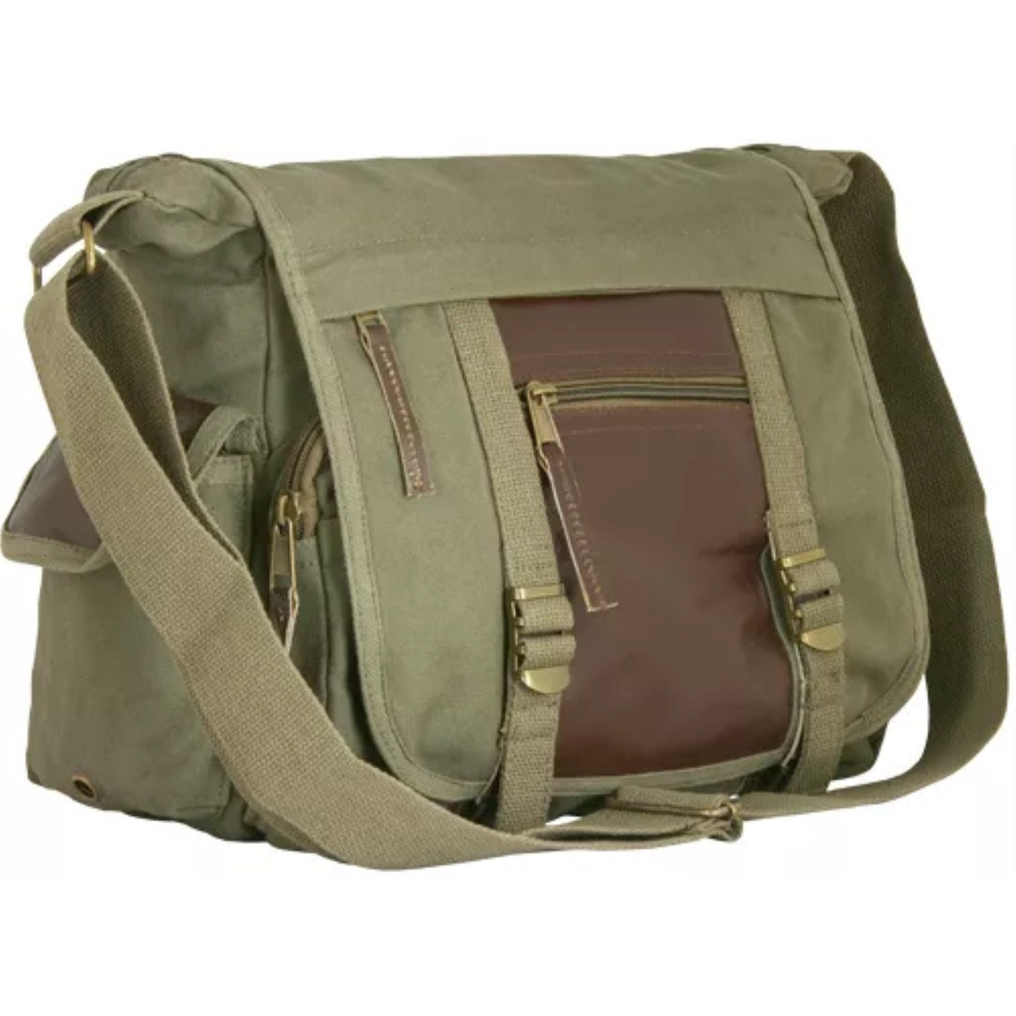 Deluxe Concealed-Carry Messenger Bag - Vintage Olive Drab