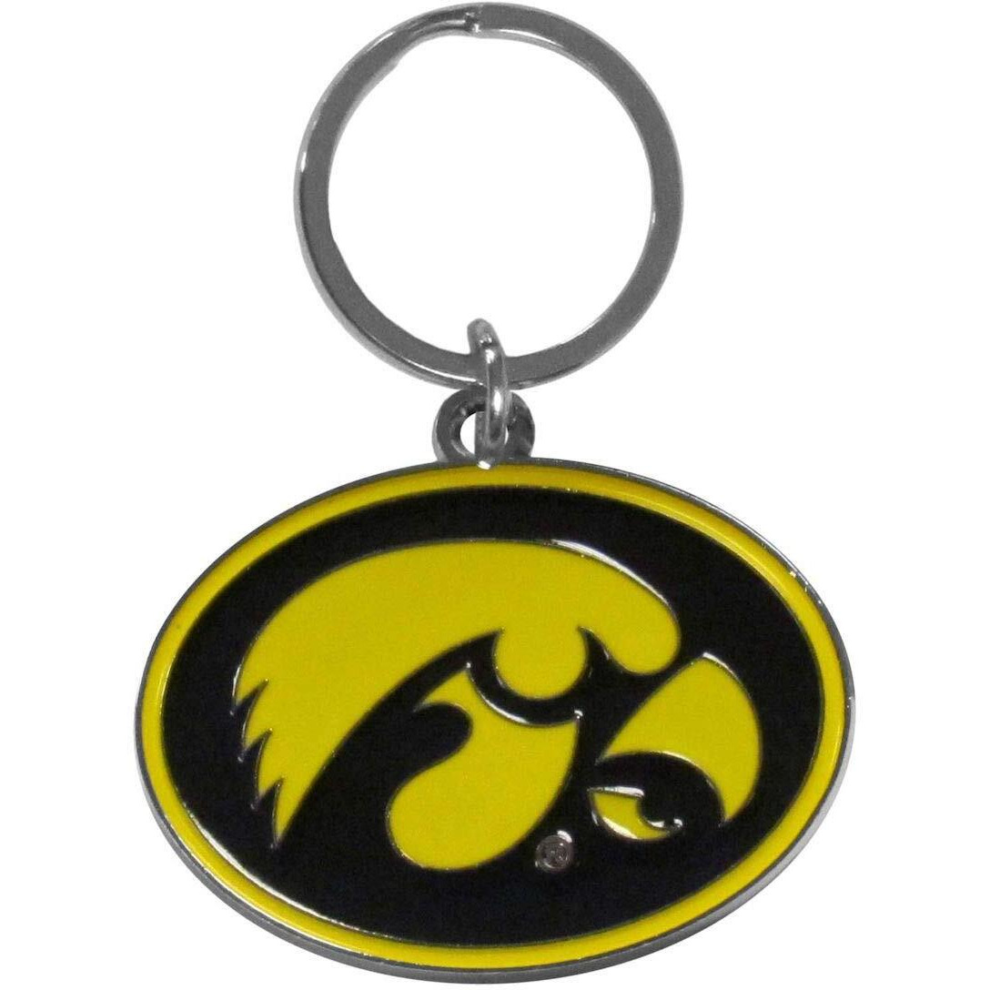 Iowa Hawkeyes Chrome Logo Cut Keychain