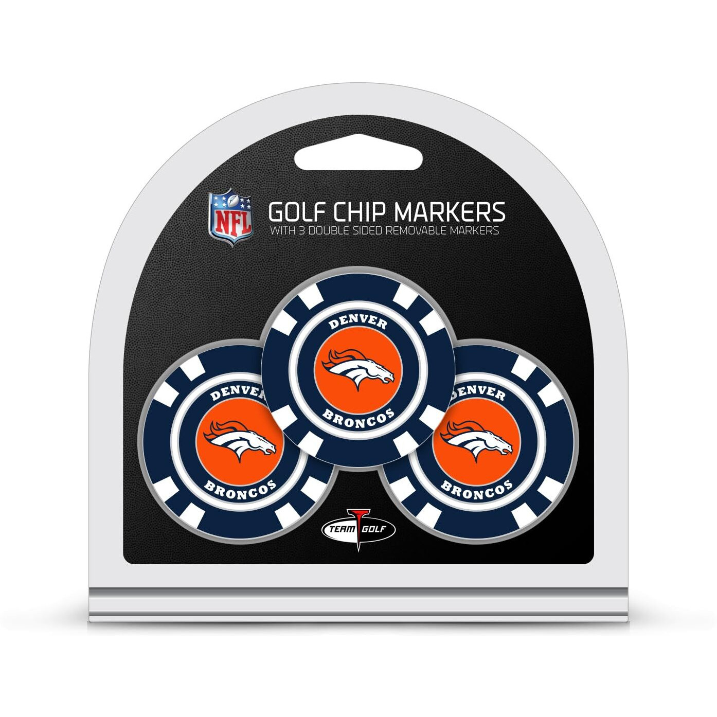Denver Broncos Golf Chip with Marker 3 Pack