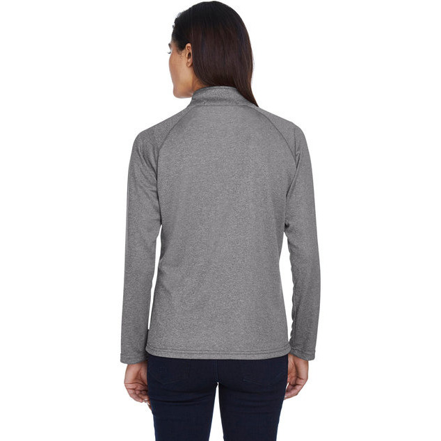 Ladies Stretch Tech-Shell compass Quarter-Zip - DK gREY HEATHER - S(D0102H7Y5V2)