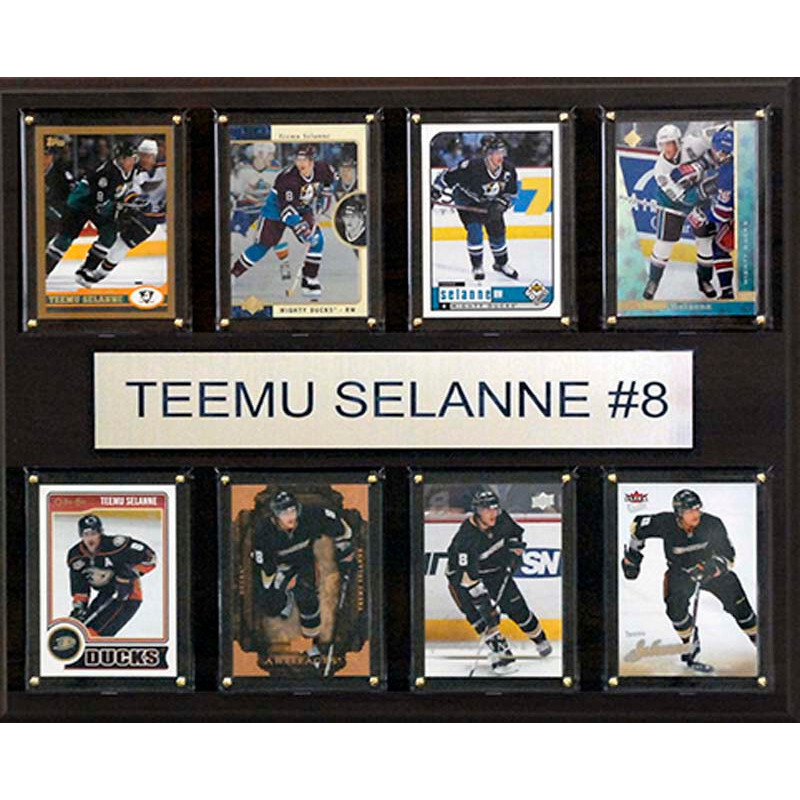 NHL 12&quotx15" Teemu Selanne Anaheim Ducks 8-Card Plaque