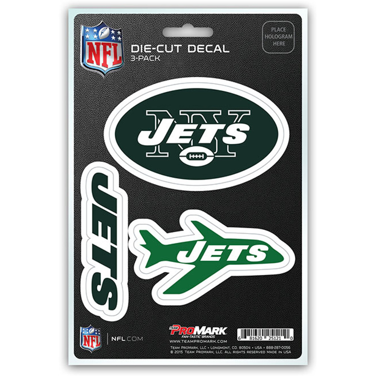 New York Jets Decal Die Cut Team 3 Pack