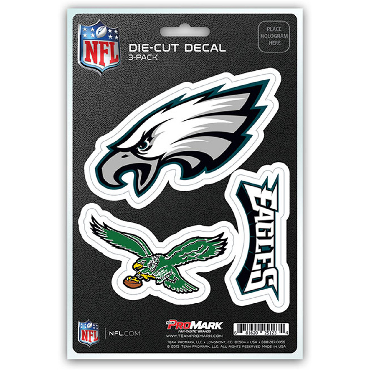 Philadelphia Eagles Decal Die Cut Team 3 Pack