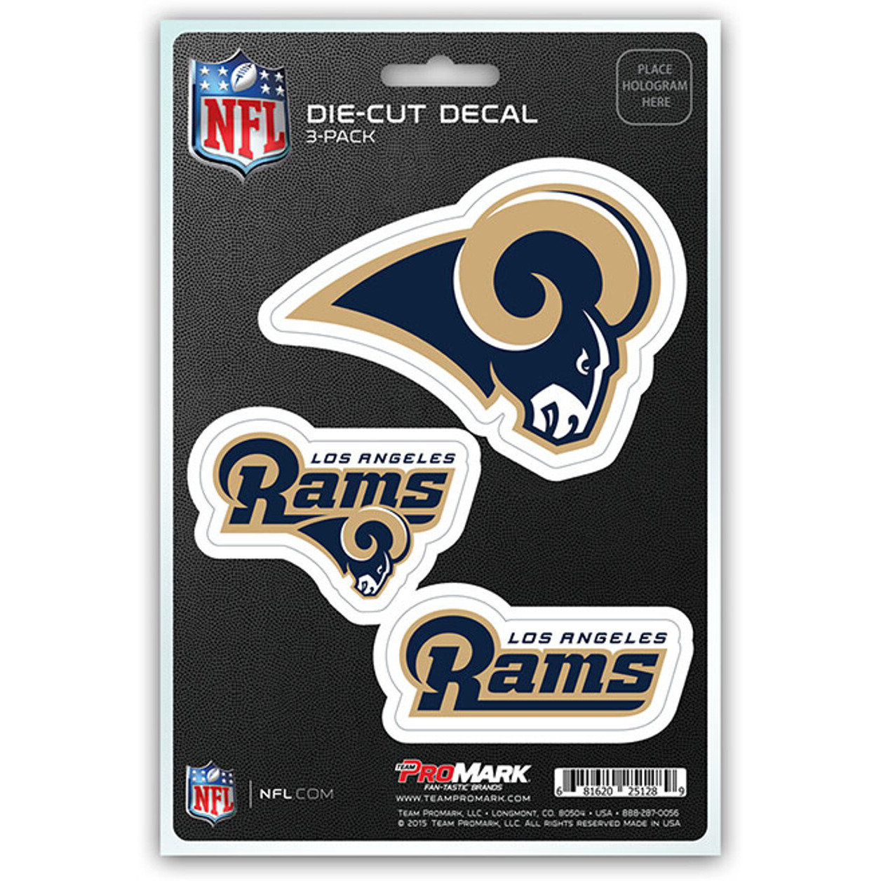 Los Angeles Rams Decal Die Cut Team 3 Pack
