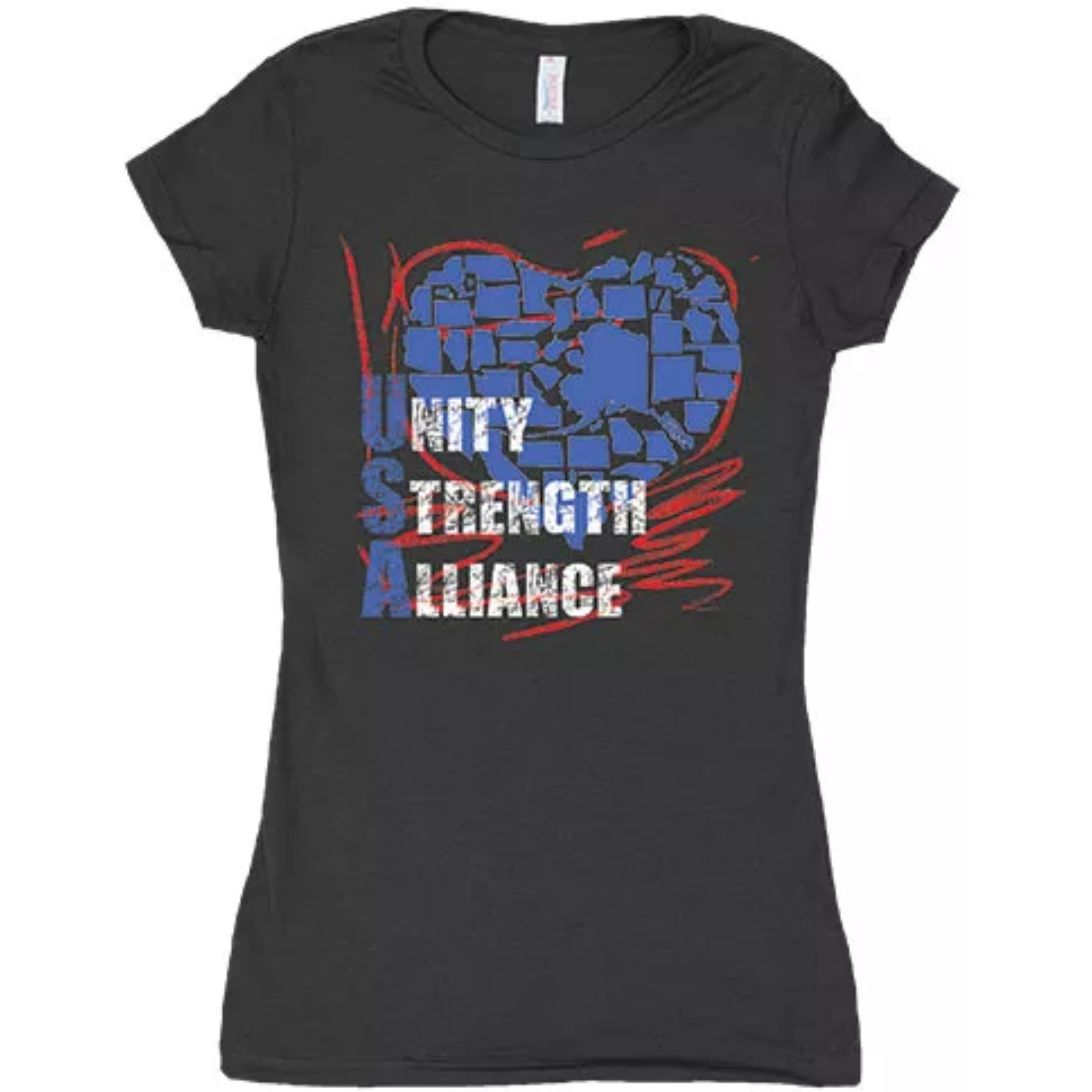 Women's Cotton Tee Unity Strength Alliance - Black 2XL
