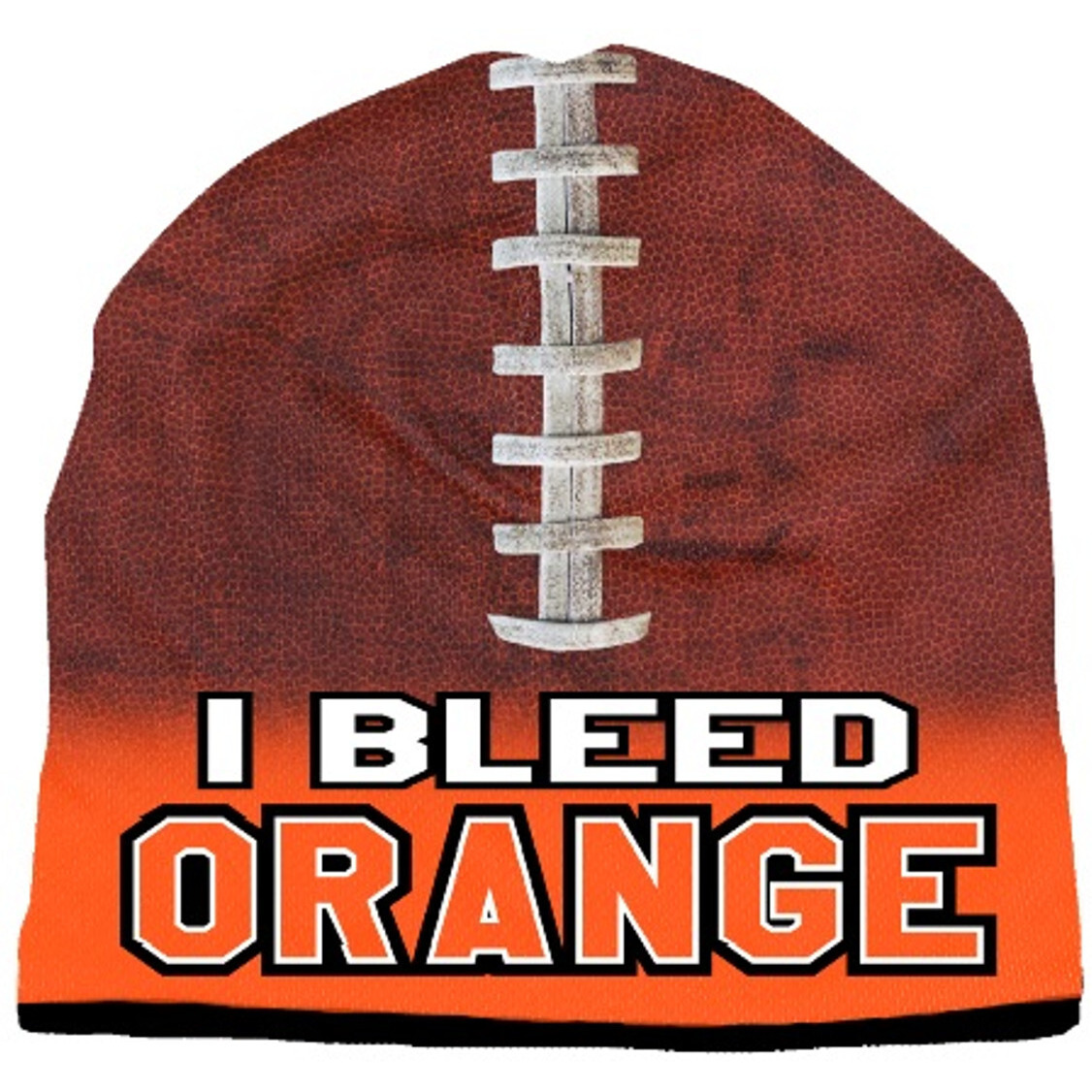 Beanie I Bleed Style Sublimated Football Orange Design